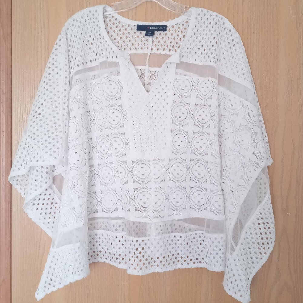 Women's White Cover Summer Top Blouse 18W